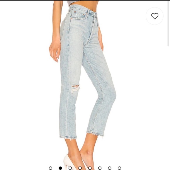 Agolde Riley High Rise Straight Crop in Shatter - Picture 2 of 8